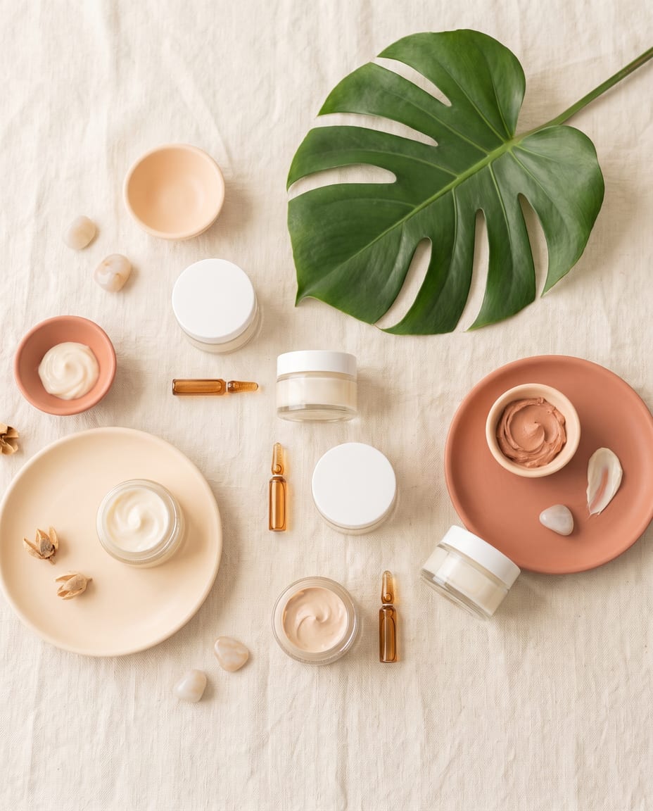 Skincare still life, a quiet starting point for comparing Bangkok clinics
